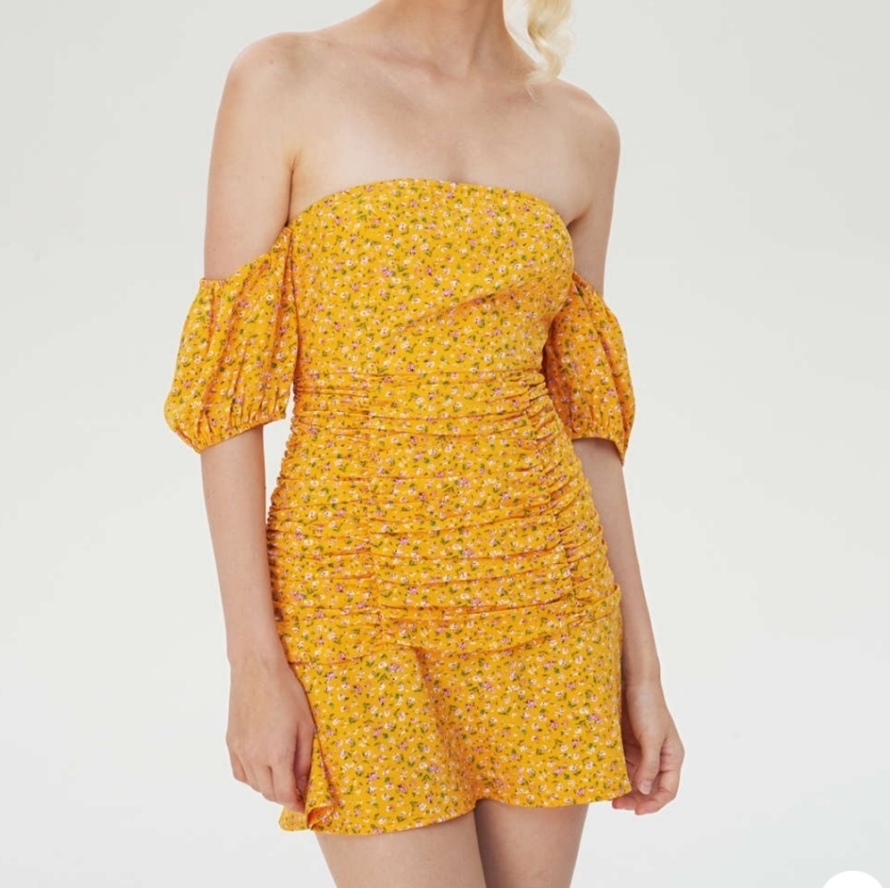 OFF SHOULDER FLORAL MINI DRESS